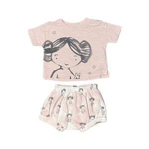 Girls 3-6M  StarWars Set Short Sleeve T-shirt/Shorts